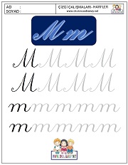 n harfi çizgi çalışması